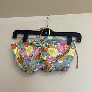 Zara Floral Neck Tie Crop Top